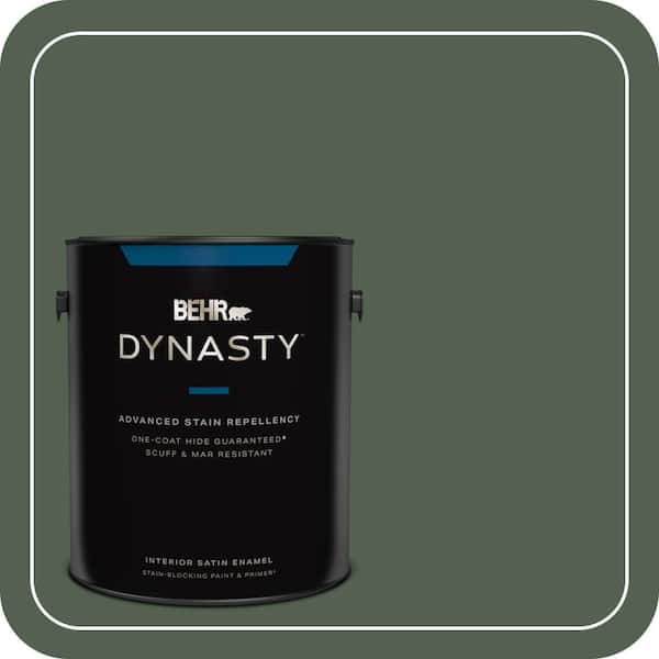 BEHR DYNASTY 1 gal. #ECC-11-3 Whispering Oaks Satin Enamel Interior Stain-Blocking Paint & Primer