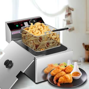 VIVOHOME 20.7 Qt. Stainless Steel Electric Deep Fryer with 2 6.35 Qt.  Removable Baskets and Temperature Limiter X002AXK0ZL - The Home Depot