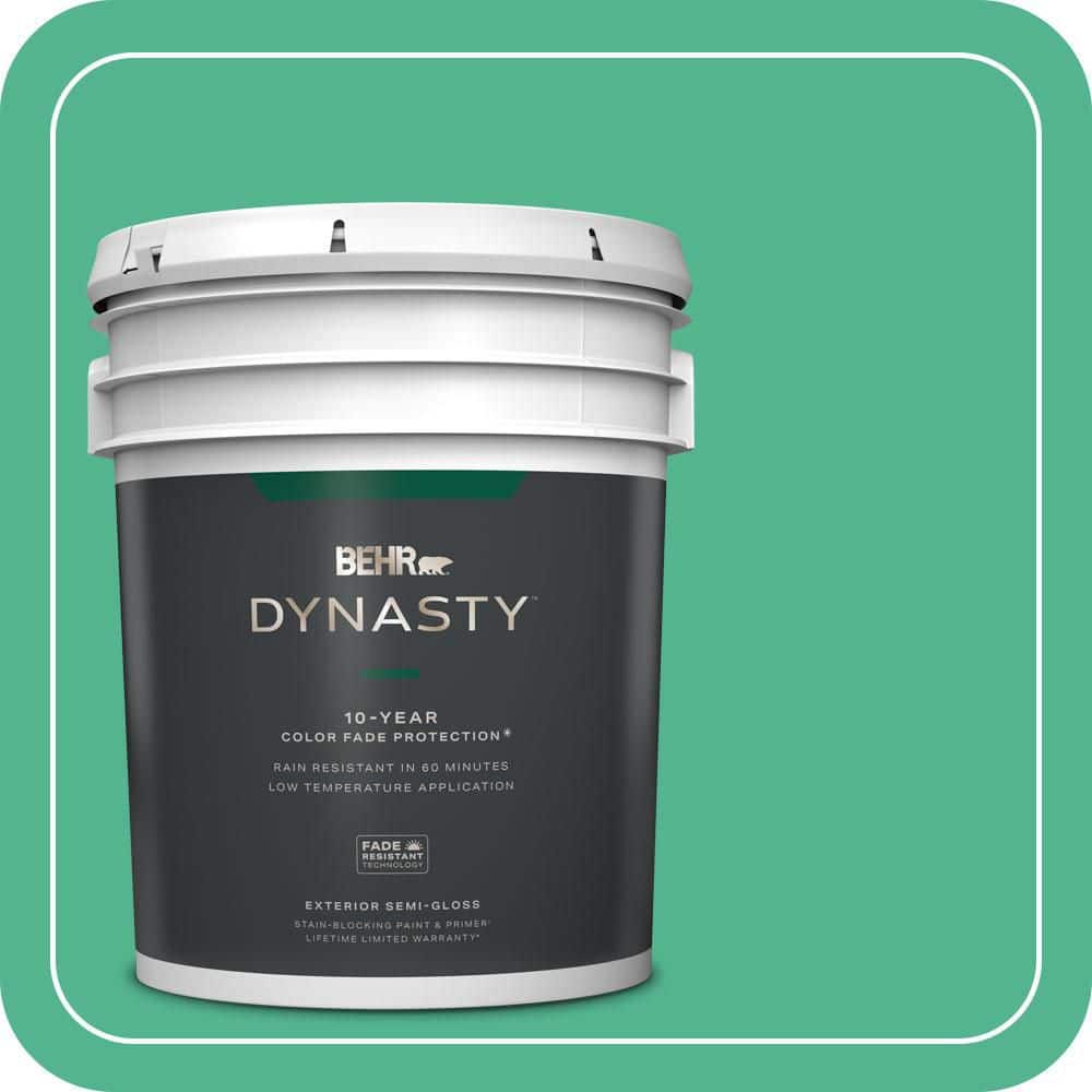 5 gal. #MQ4-16 Aruba Green Semi-Gloss Enamel Exterior Stain-Blocking Paint & Primer price history on PriceWatchPro