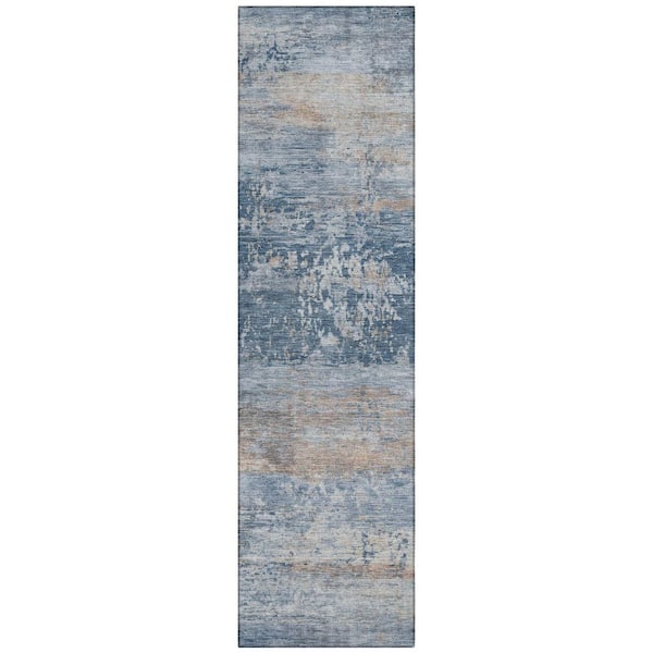Addison Rugs Chantille Machine Washable Indoor/Outdoor Abstract ACN2146 Denim 2 ft. 3 in. x 7 ft. 6 in. Runner Rug