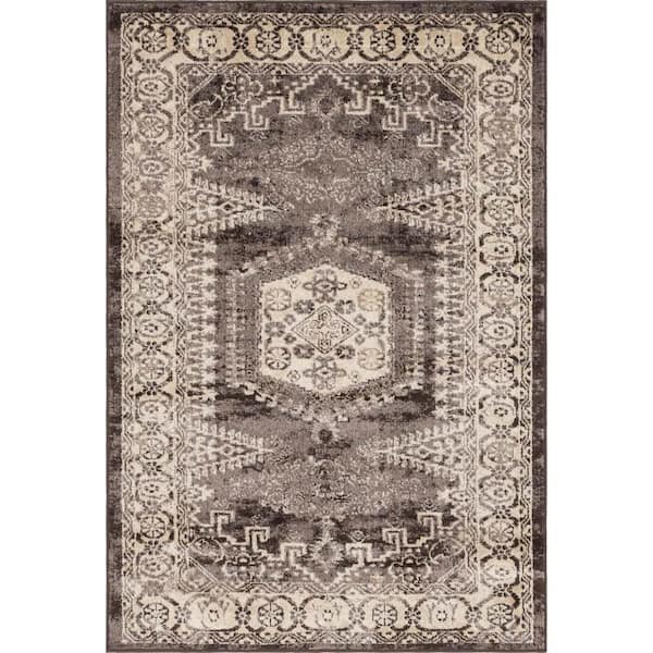 Unique Loom Utopia Larissa Dark Brown 4' 0 x 6' 0 Area Rug 3146628 ...