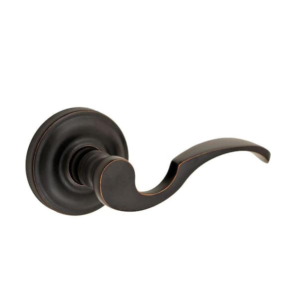 Fusion Solid Brass Oil-Rubbed Bronze Drop Tail Privacy Lever with Ketme Rose