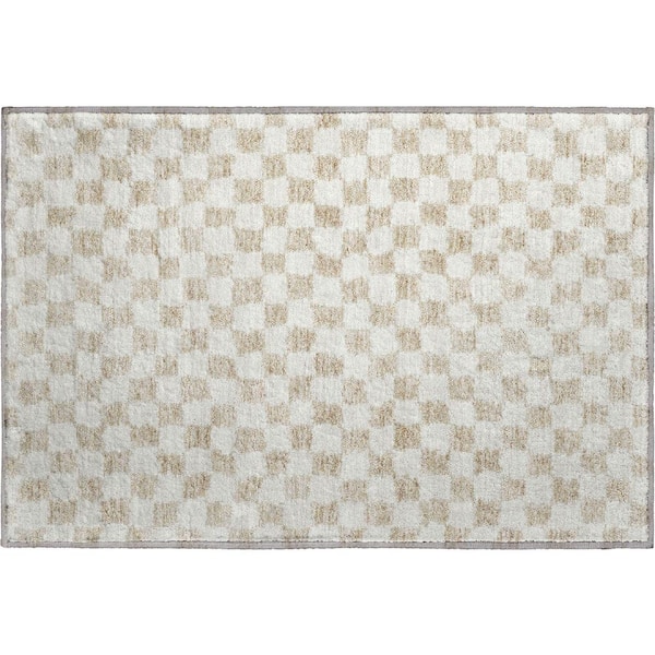 Mayfield Premium Machine Washable Abstract AMF1958 Beige 2 ft. x 3 ft. Accent Rug