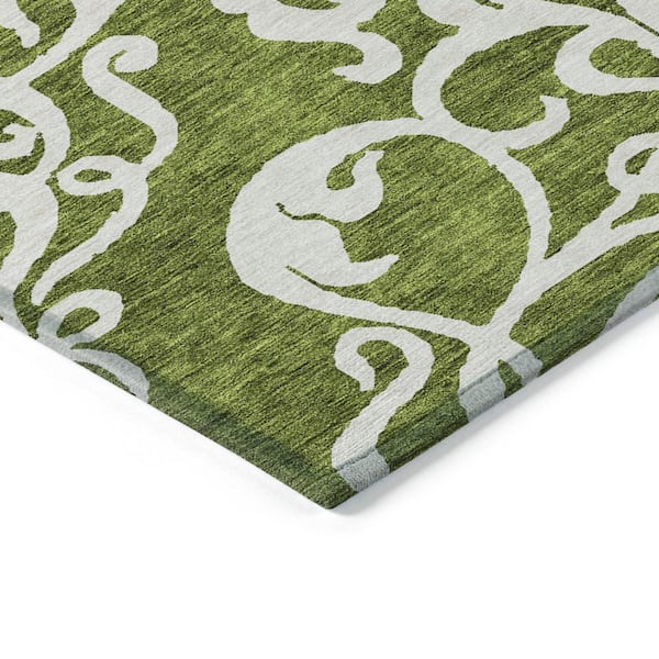 Chantille Machine Washable Indoor/Outdoor Abstract ACN973 Green 1 ft. 8 in. x 2 ft. 6 in. Area Rug
