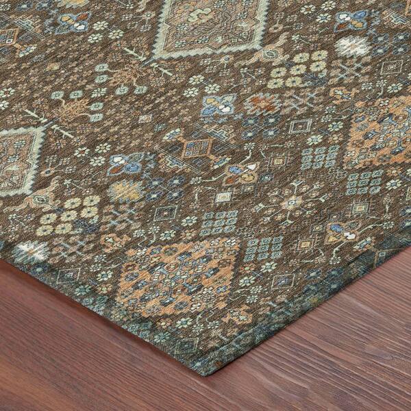 Chantille Machine Washable Indoor/Outdoor Abstract ACN2478 Chocolate 3 ft. x 5 ft. Area Rug