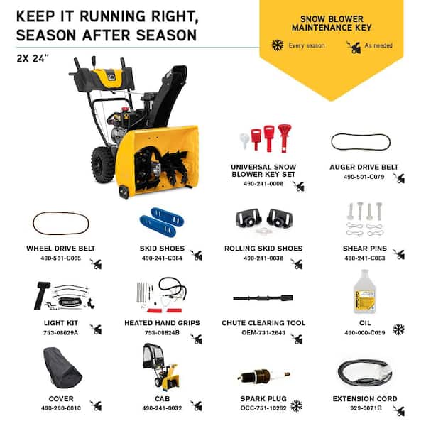 Cub Cadet - 2 in. x 24 in. 208 cc Electric Start Gas 2-Stage Snow Blower