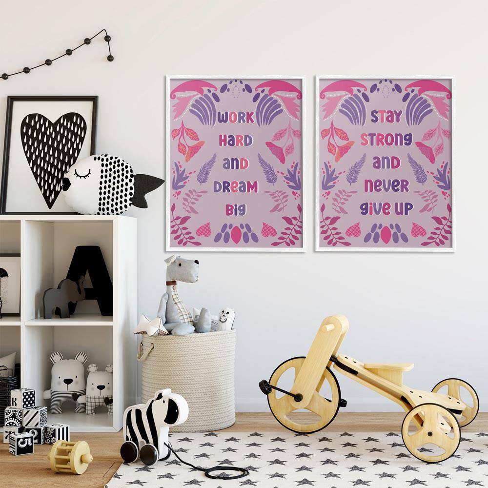Purple Motivational Work Hard by Julia Fox 2 Piece White Framed Typography Giclee Art Print 30 in. x 24 in. price history on PriceWatchPro