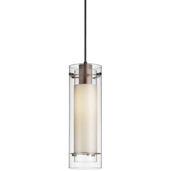 Dainolite 1-Light Oil Brushed Bronze Pendant with Glass Shade