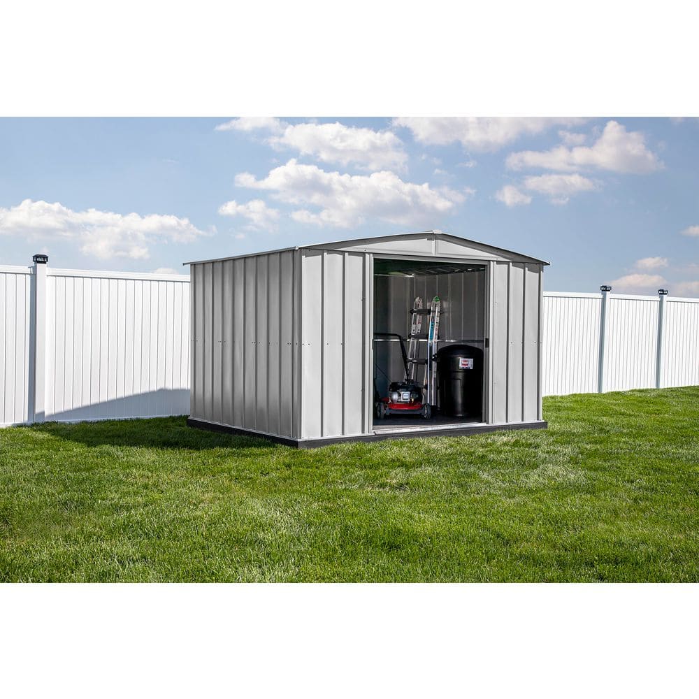 10 ft. x 8 ft. Flute Grey Galvanized Steel Storage Shed