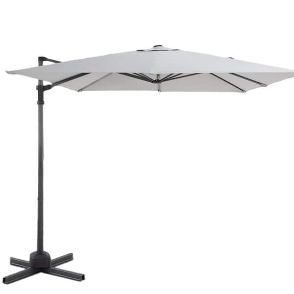 Unbranded 8 ft. Outdoor Cantilever Patio Umbrella In Light gray