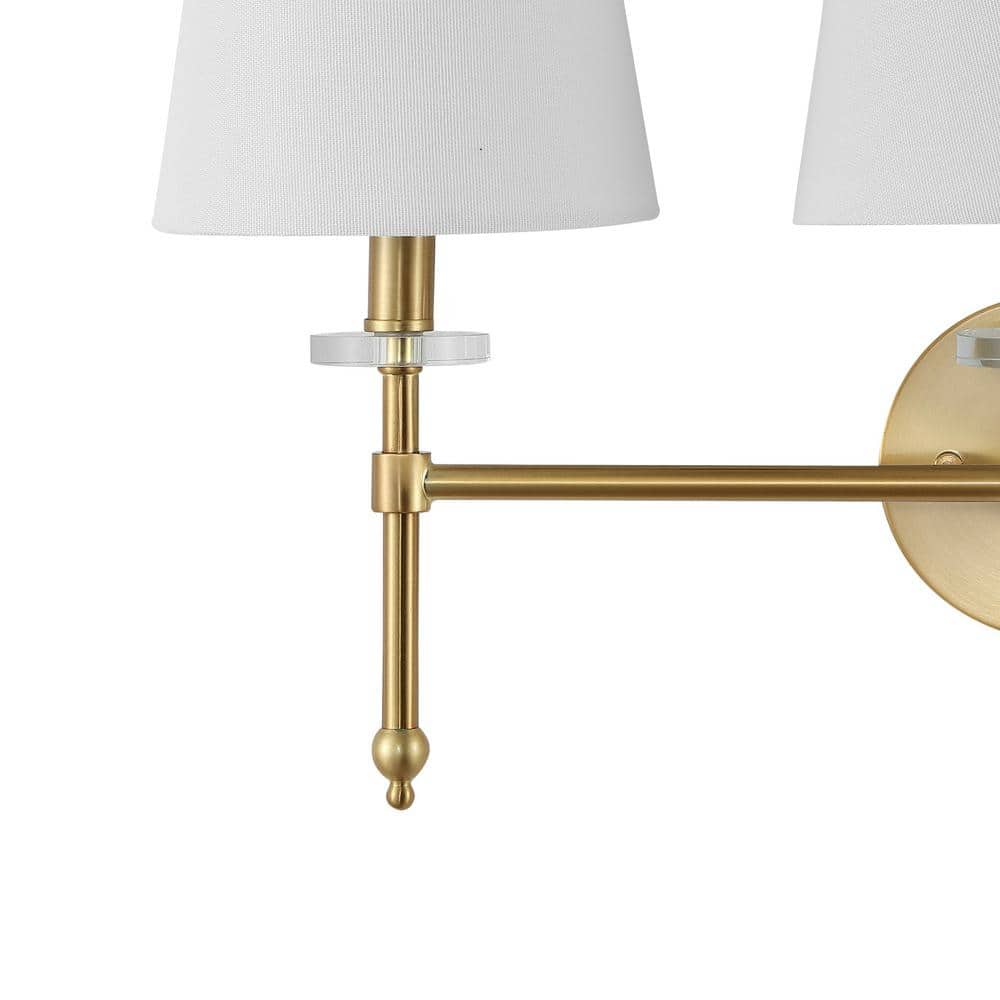 3-Light Brass Gold Modern Midcentury Vanity Light