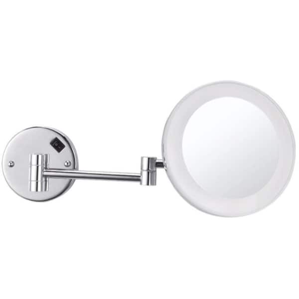 Nameeks Glimmer 8-in x 8-in Chrome Magnifying Fog Resistant Wall-Mounted Vanity Mirror with Light Nameeks Glimmer 8-in x 8-in Chrome Magnifying Fog Resistant Wall-Mounted Vanity Mirror with Light