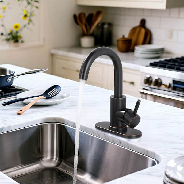 Sleek Single-Handle Bar Faucet in Oil Rubbed Bronze