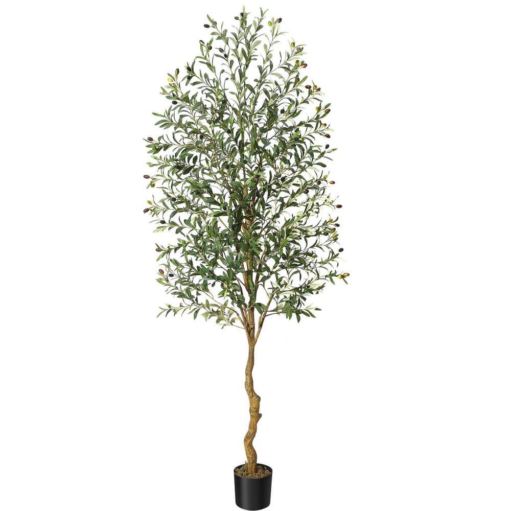 7FT Artificial Olive Tree In Pot, Tropical Faux Potted Silk Plant with ...