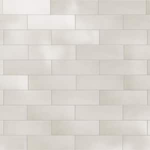 Coco Glossy Cloud White 2 in. x 5-7/8 in. Porcelain Wall Tile (5.94 sq. ft./Case)