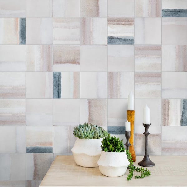 Matter Canvas Bone Blue 6 in. x 6 in. Porcelain Floor and Wall Tile (6.5 sq. ft. /Case)