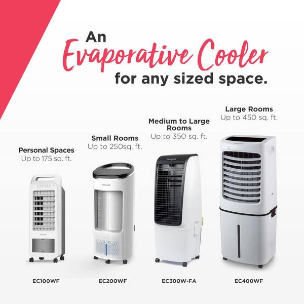 Frigidaire 250 CFM 3 Speed 2 In 1 Personal Evaporative Air Cooler Swamp Cooler with Removable Water Tank for 100 sq. ft. White EC100WF The Home Depot