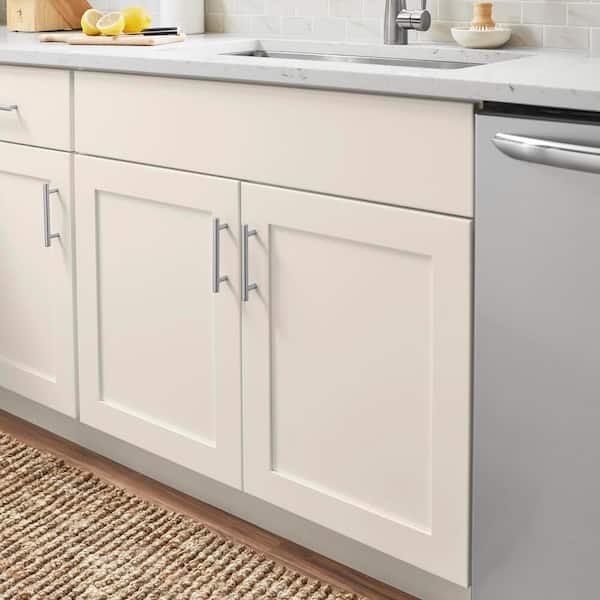 Avondale 36 in. W x 24 in. D x 34.5 in. H Ready to Assemble Plywood Shaker Sink Base Kitchen Cabinet in Antique White
