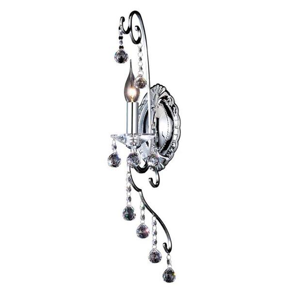 Dale Tiffany Hartley Crystal 1-Light Polished Chrome Sconce