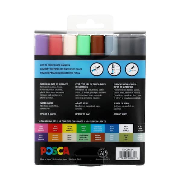 POSCA PC-3M Fine Bullet Paint Marker Set (8-Colors) 087658 - The Home Depot