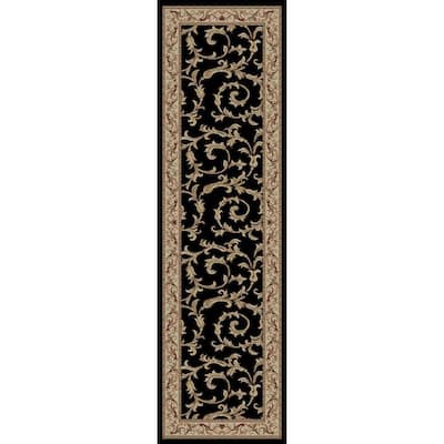 Concord Global Trading Jewel Veronica Black 8 ft. x 10 ft. Area Rug 43937