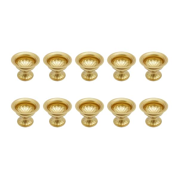 YIYIBYUS 4.7 in. Tall Tabletop Planter Wedding Centerpieces Bright Gold Metal Trumpet Vase Mini Size (10-Piece)
