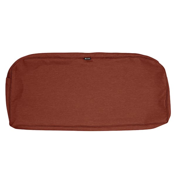 Classic Accessories Montlake FadeSafe 41 in. W x 18 in. D x 3 in. H Patio Bench/Settee Cushion Slip Cover in Heather Henna Red