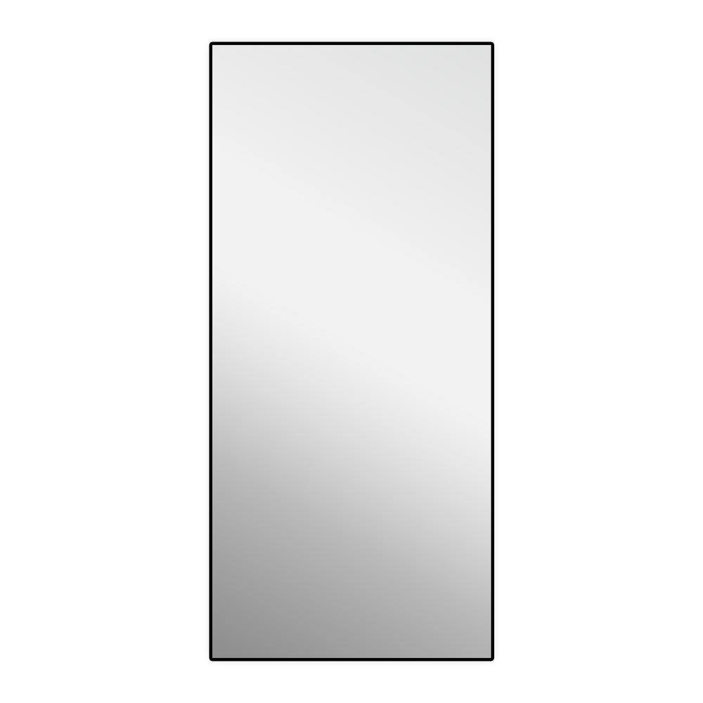 24 in. W x 65 in. H Rectangular Framed Wall Bathroom Vanity Mirror in Black