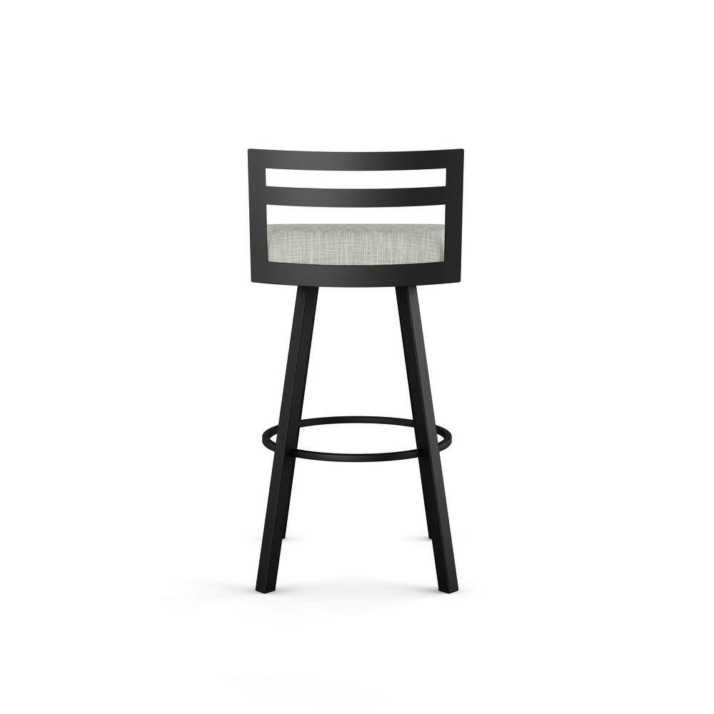 Derek 26'' Swivel Counter Stool in Grey & White with Black Metal Frame