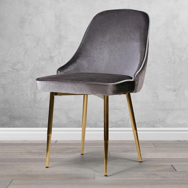 Velvet chair online brass legs