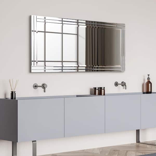 Empire Art Direct Large Rectangle Clear Beveled Glass Contemporary