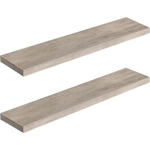 39.4 in. W x 7.9 in. D Greige Decorative Wall Shelf, Set of 2