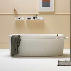 Universal Tubs Pearl 5.6 ft. Acrylic Center Drain Flatbottom Whirlpool and Air Bath Tub in White HD3467RD