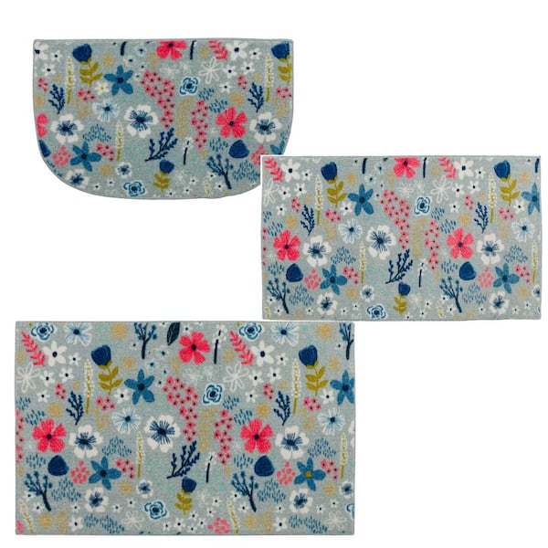 Mohawk Home Whimsy Floral Multi 2 ft. 6 in. x 4 ft. 2 in. Kitchen Mat 3 ...