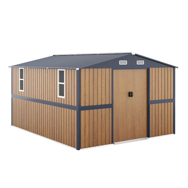 10 ft x 12 ft Outdoor Metal Storage Shed, Garden Shed for Tools, Patio Storage, Chicken Coop (120sq. ft. )