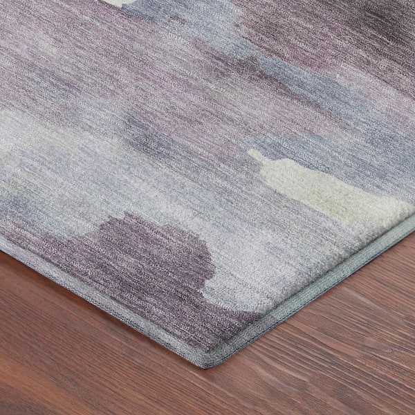Mayfield Premium Machine Washable Abstract AMF2259 Plum 2 ft. x 3 ft. Accent Rug