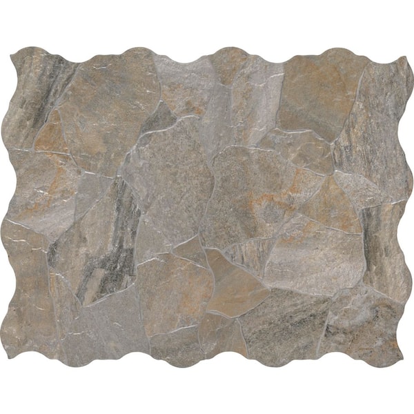 Neptune Gold 17 in. x 26 in. Matte Porcelain Flagstone Look Floor and Wall Tile (3.06 sq. ft./Each)