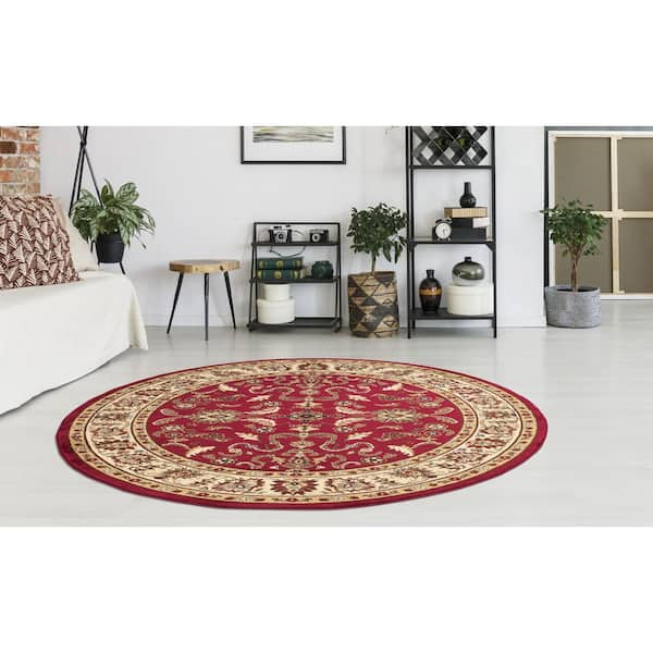 Concord Global Trading Ankara Agra Red, Home Depot 8 Foot Round Area Rugs