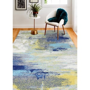 Everek Ivory/Grey 4 ft. x 6 ft. (3'6" x 5'6") Abstract Transitional Accent Rug