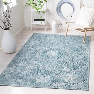 Trace Turquoise/Green 6 ft. x 6 ft. High-Low Square Area Rug