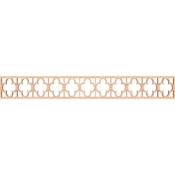 Ekena Millwork Woodall Fretwork 0.375 in. D x 46.5 in. W x 6 in. L Red Oak Wood Panel Moulding