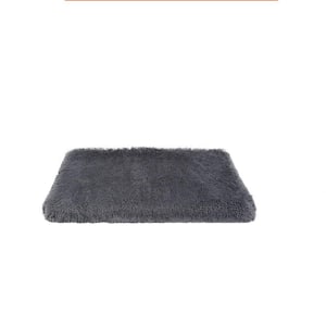 Small Gray Dog Bed Soft Plush Cushion Cozy Warm