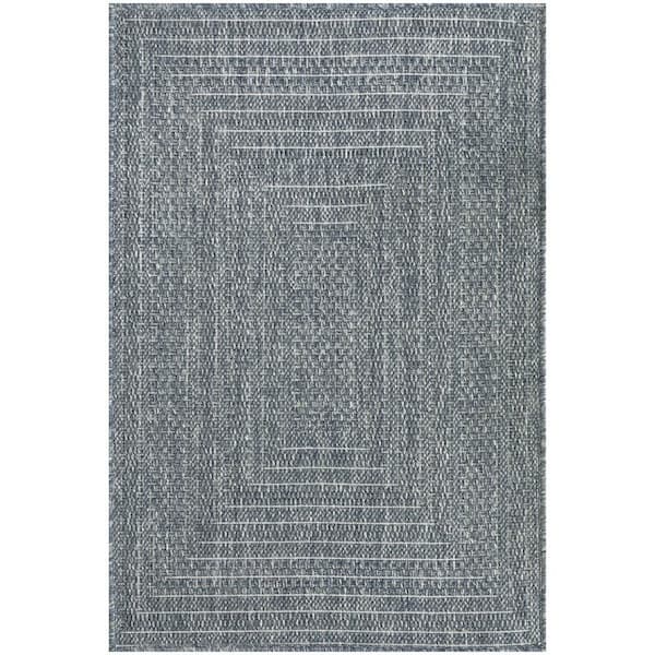 Tulum Denim 2 ft. x 3 ft. Linear Contemporary Area Rug
