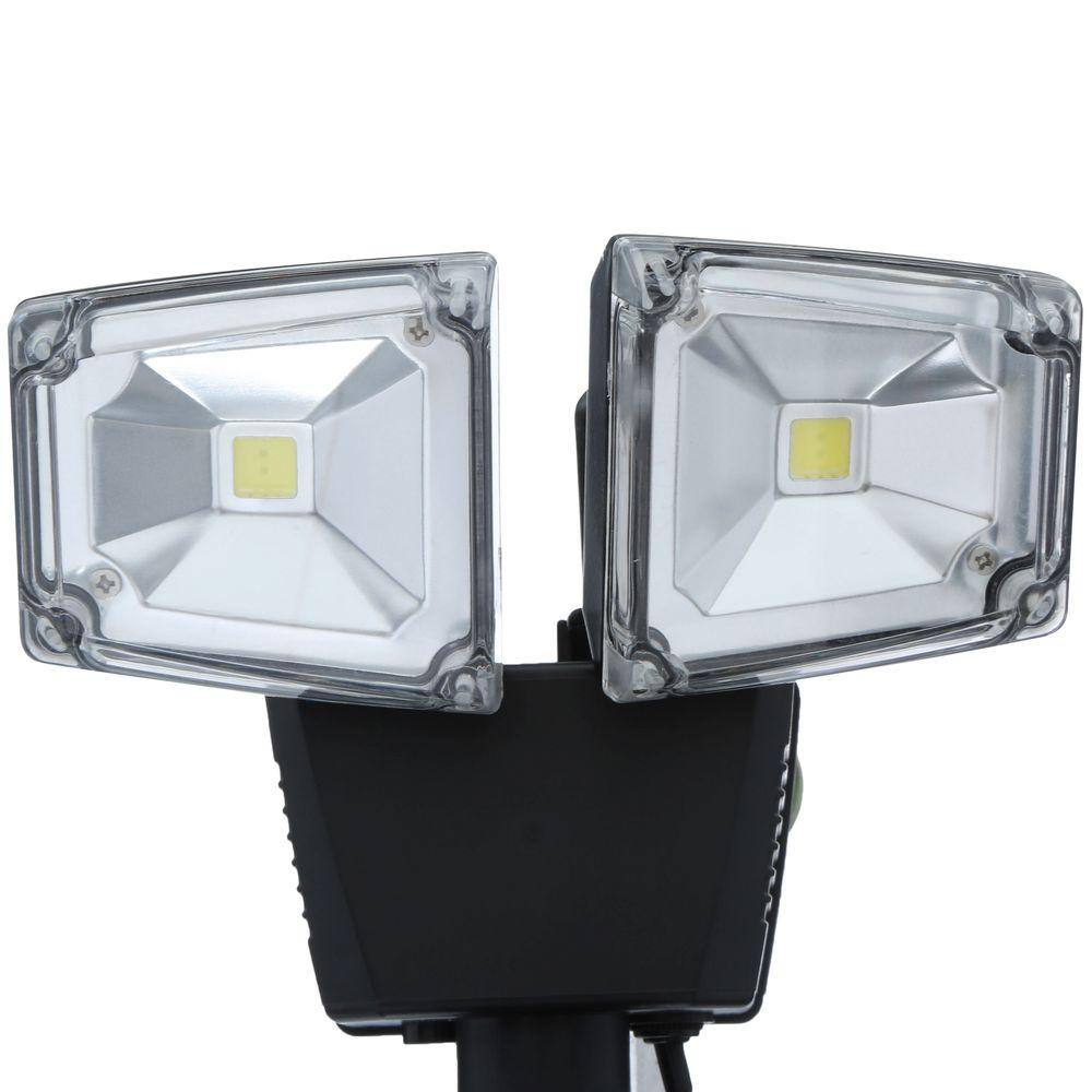 Dual Head Black LED Solar Motion Security Light