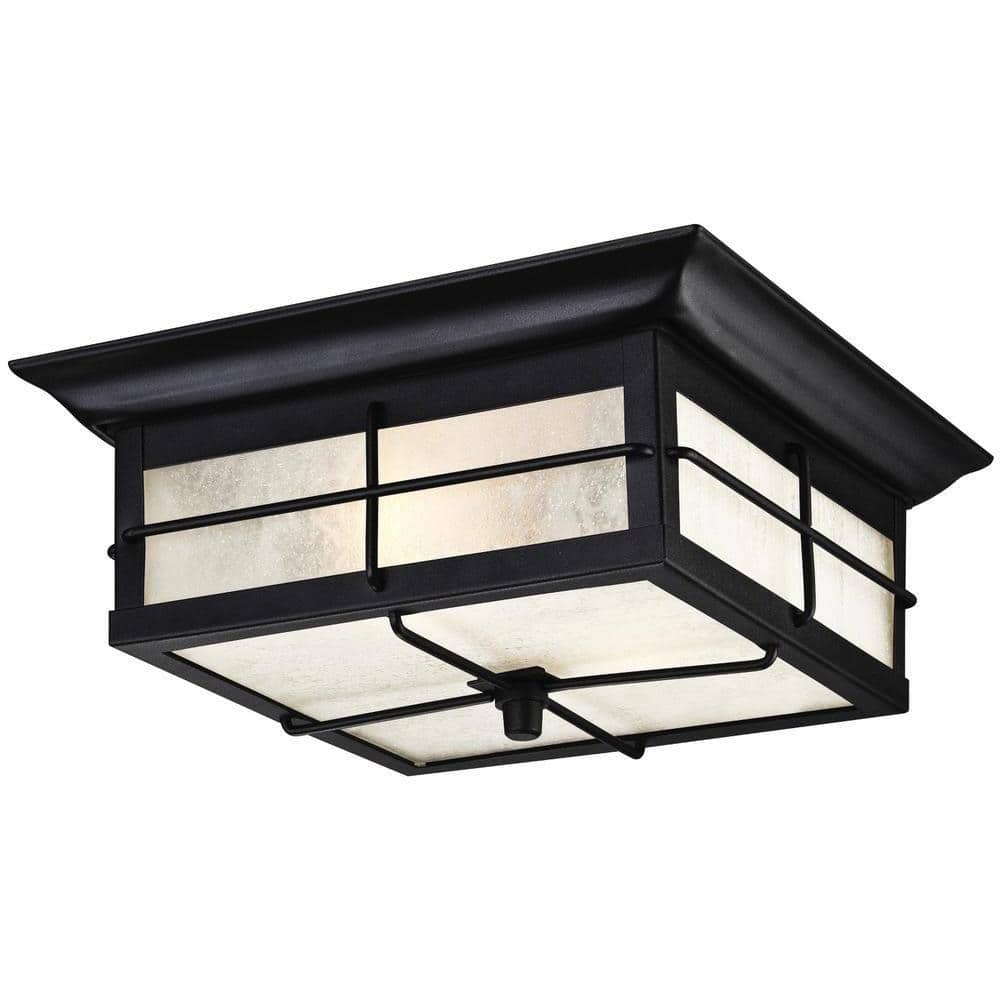 Orwell 2-Light Textured Black Outdoor Flushmount price history on PriceWatchPro