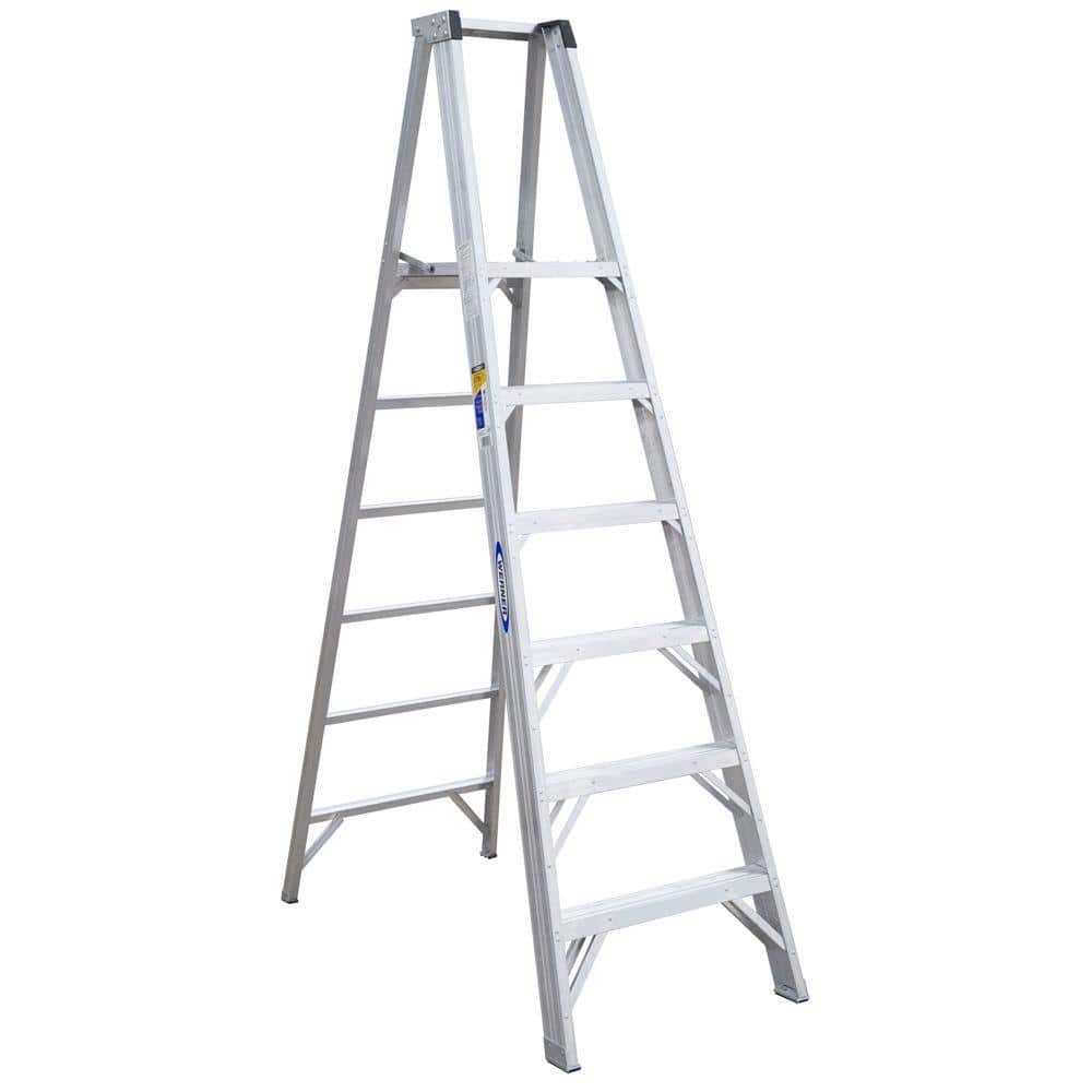 Werner 6 ft. Aluminum Platform Step Ladder (12 ft. Reach Height) with 300 lb. Load Capacity Type IA Duty Rating -  P376