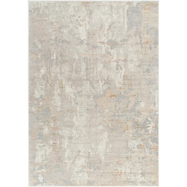 Livabliss Alamo Taupe/Gray Abstract 5 ft. x 7 ft. Indoor Area Rug