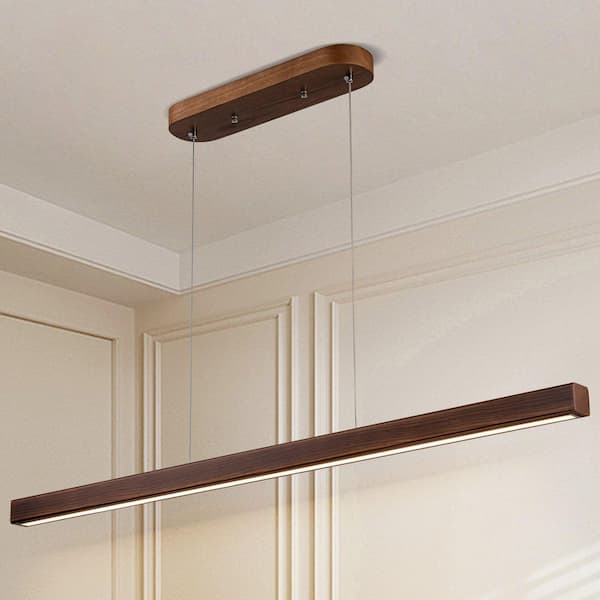 GoYeel Ashline 1-Light 23.5W 47.24 in. Walnut Color Farmhouse Ash