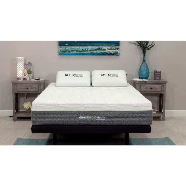 GHOSTBED 3D Matrix 12 In. Medium Firm Gel Memory Foam Smooth Top Twin ...