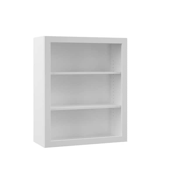 Hampton Bay Designer Series Melvern Assembled 36x30x12 in. Wall Open Shelf Kitchen Cabinet in White